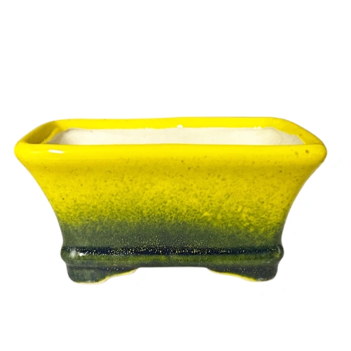 Yellow And Green Fine Glazed Pot 12cm