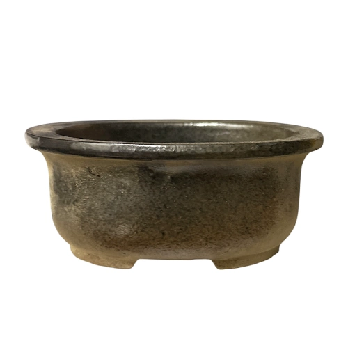 Brown Oval Ceramic Pot 13cm