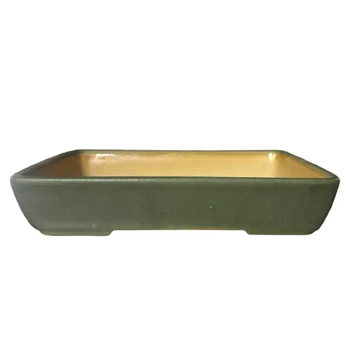 Green Fine Glazed Bonsai Pot 23cm