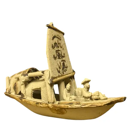 Handmade Clay Detailed Boat 8cm