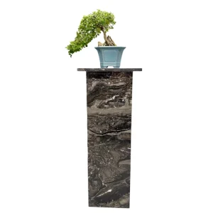 Black Arabescato Marble Bonsai Stand 100cm