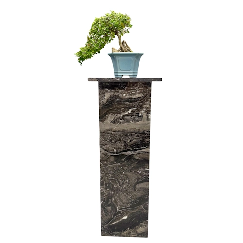 Black Arabescato Marble Bonsai Stand 100cm