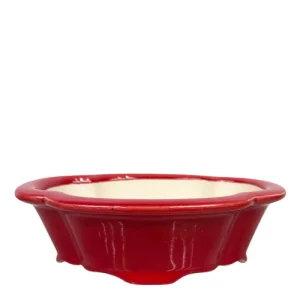 Bright Red Lotus Fine Glazed Pot 24cm