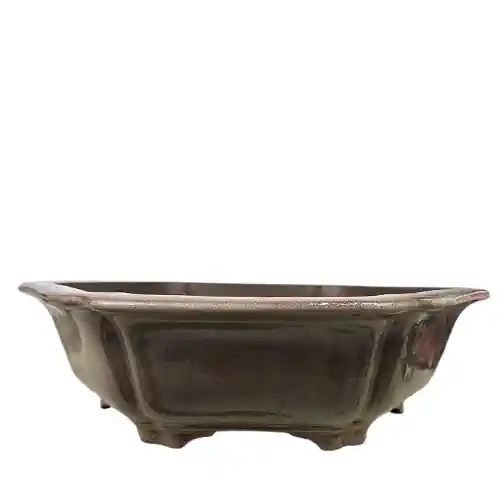 Purple-Brown Hexagon Fine Glazed Bonsai Pot 51cm