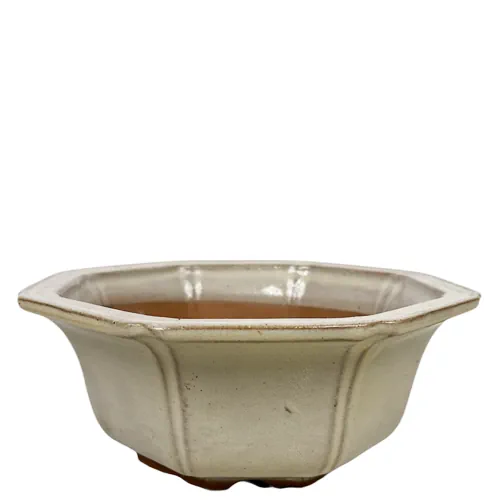 Cream Hexagon Ceramic Pot 28cm