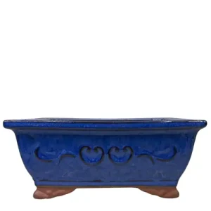Tongrae Dark Blue Patterned Rectangle Ceramic Pot 14cm
