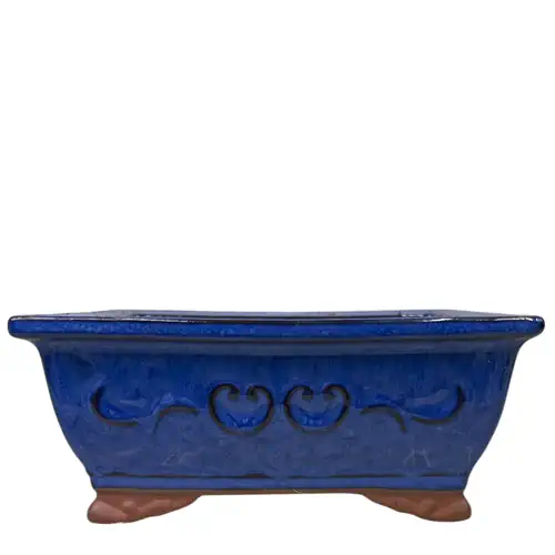 Tongrae Dark Blue Patterned Rectangle Ceramic Pot 10cm