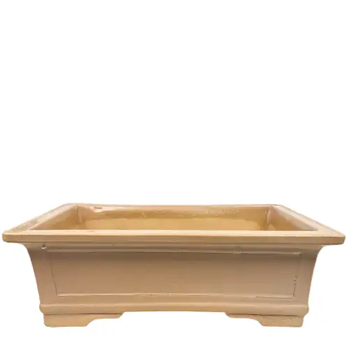 Tongrae Beige Rectangle Ceramic Bonsai Pot 37cm