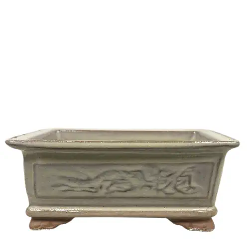 Tongrae Cream Patterned Rectangle Ceramic Pot 25cm