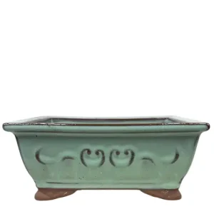 Tongrae Turquoise Patterned Rectangle Ceramic Pot 17cm
