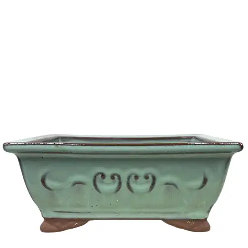 Tongrae Turquoise Patterned Rectangle Ceramic Pot 17cm
