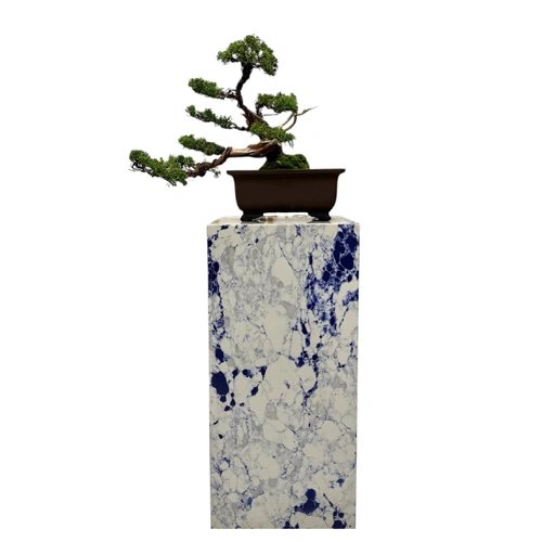 White And Blue Marble Bonsai Stand 74cm