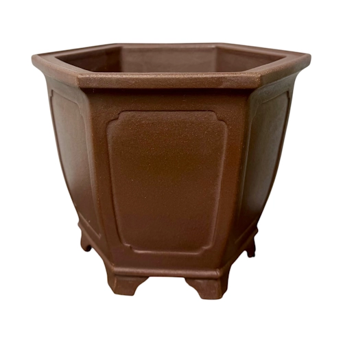Unglazed Hexagon Ceramic Pot 19cm