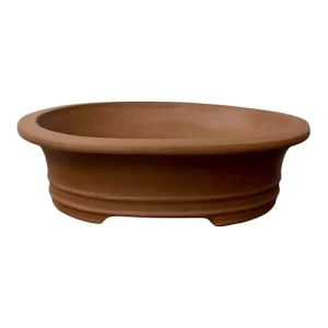 Unglazed Oval Ceramic Bonsai Pot 26cm