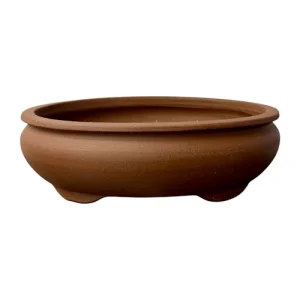 Unglazed Brown Oval Ceramic Bonsai Pot 26cm