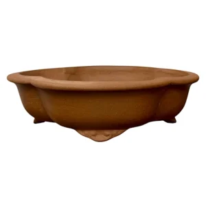 Unglazed Oval Flower Ceramic Bonsai Pot 26cm