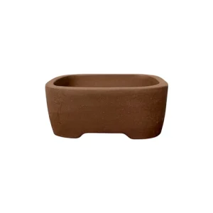 Unglazed Brown Rectangle Ceramic Bonsai Pot 16cm