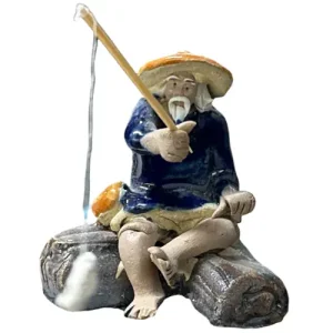 Chinese Fisherman On Log 7cm