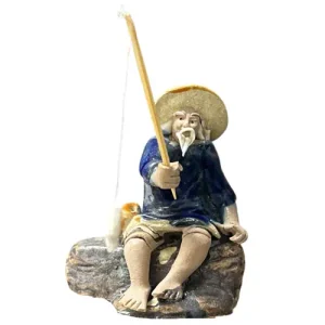 Chinese Fisherman On Log 7cm
