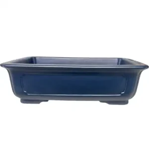 Matt Blue Rectangle Fine Glazed Bonsai Pot 24cm