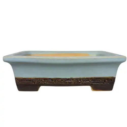 Baby Blue Rectangle Fine Glazed Bonsai Pot 19cm