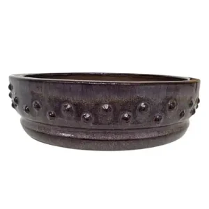 Purple Round Fine Glazed Bonsai Pot 19cm