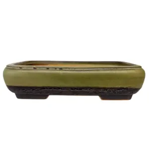 Green Rectangle Fine Glazed Bonsai Pot 23cm