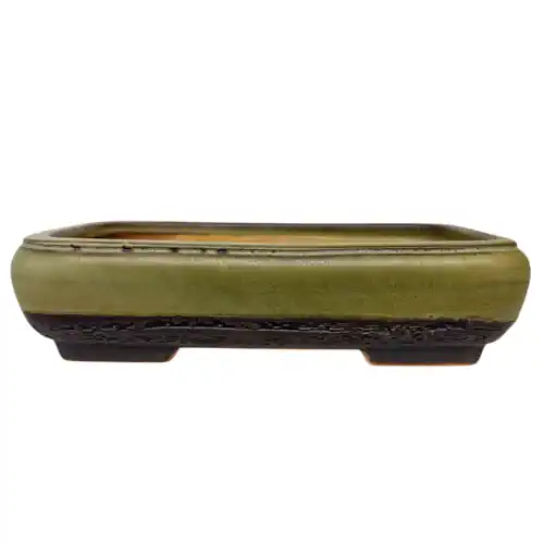 Green Fine Glazed Bonsai Pot 23cm