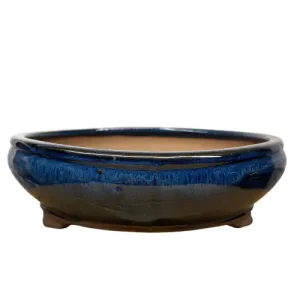 Deep Blue Oval Pot 24cm