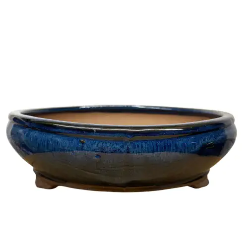 Deep Blue Oval Pot 24cm