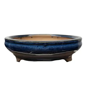 Rich Blue Oval Pot 18cm