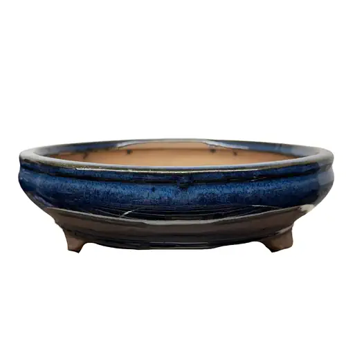 Rich Blue Oval Pot 18cm
