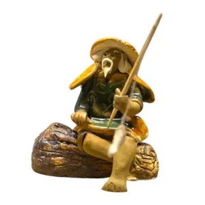 Shiwan Fisherman on log 7cm