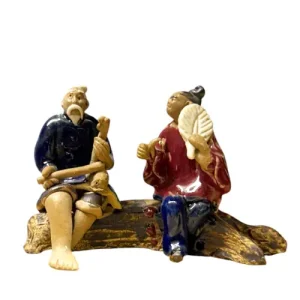 Shiwan Figures on Log 7cm